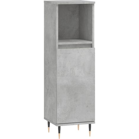 Armario de baño de diseño industrial de 30 x 30 x 100 cm en madera de ingeniería gris hormigón 020048999 (1/5)