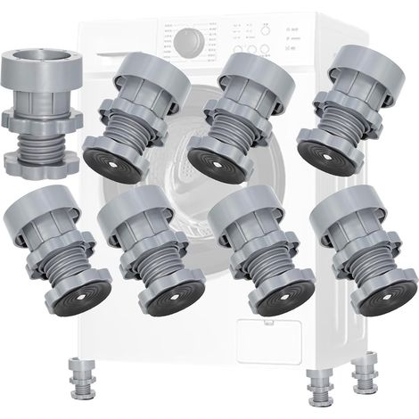 MIMOSON-8PCS Tapis Anti Vibration Machine a Laver, Patins Amortisseurs Antivibration, Support Machine à Laver Sèche-Linge Universel, Tampons à Pied Anti Vibration Lave Linge Pour SéChoirs, Réfrigérate (1/5)