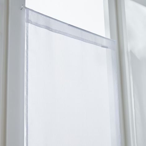 CENTRALE BRICO Paire de vitrages transparent, Idealis blanc l.45 x H.90 cm (1/4)