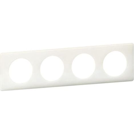 Plaque Legrand Céliane laquée 4 postes – Finition blanche – Montage horizontal ou vertical – Design épuré pour intérieur moderne