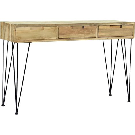 Konsolentisch 120 x 35 x 76 cm Teak Massiv