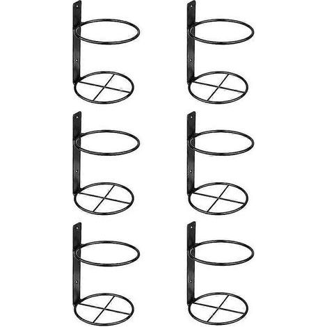 Porte-bouteilles mural, lot de 6, présentoir à bouteilles en métal pour le rangement du vin, décoration murale sur le thème du vin (1/5)