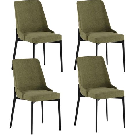 Set 4 Sedie Ambra 48x58,5x89 cm in Tessuto Easy-Clean Verde (1/5)