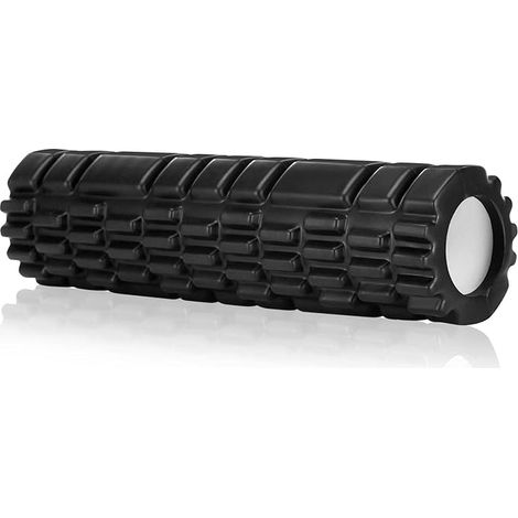 Rullo massaggiante, rullo in schiuma per alleviare la tensione e la pressione muscolare su schiena, colonna vertebrale e gambe. Rivitalizza il tuo corpo 30×8 cm (nero)