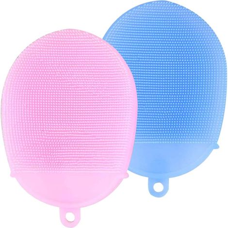 Gant Exfoliant - Brossette De Douche En Silicone Alimentaire - Pour Massage Corporel Et Exfoliation Douce - 2 Pièces (1/5)