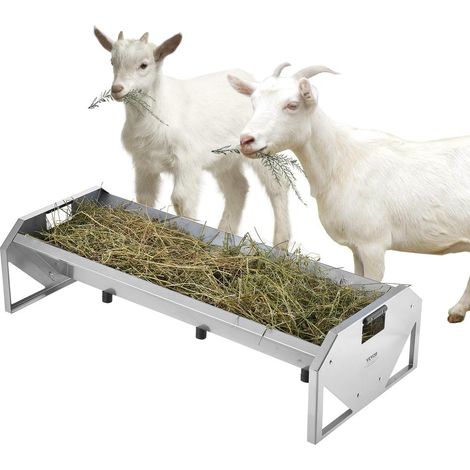 Mangeoire à foin pour bétail, capacité de 100 L, râtelier à foin pour chèvre, 114 x 49 x 28 cm, support à foin en acier galvanisé po