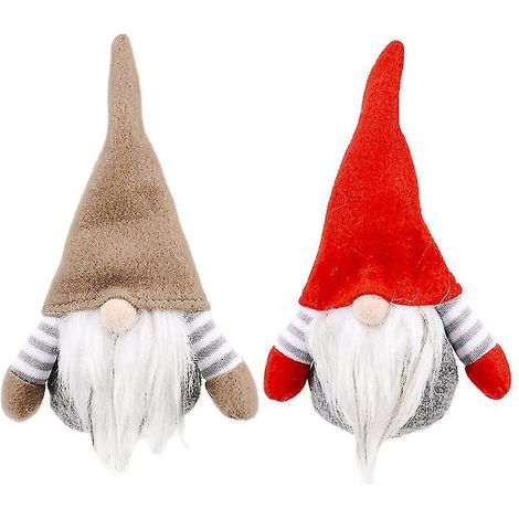 2 Stück gestreifte Gnome-Puppen