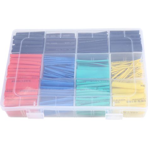 530 Pièces 2:1 Tube Rétractable Sans Halogène pour Câbles avec Boîte de Rangement