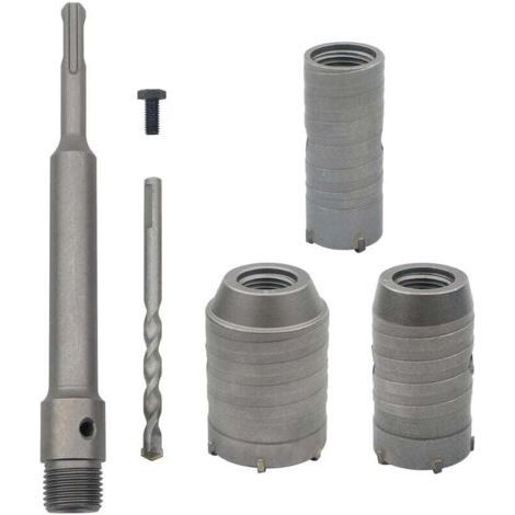 Mèche de forage en béton avec manche rond de 350 mm SDS Plus Trépan pour trou de sciage de béton Mèche de forage pour mur en pierre de ciment avec expansion de 30/40/50 mm (Argent) (1/4)