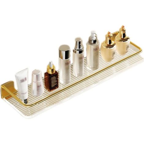 Étagère de douche dorée, support mural acrylique Mural de Produit Cosmétique, Porte-Serviettes, Étagère de Rangement de Douche / 30CM (1/5)