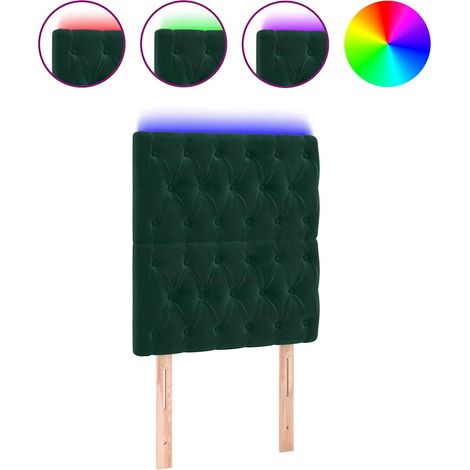 Maison Exclusive - Cabecero con luces LED terciopelo verde oscuro (1/5)