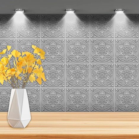 Adhesive pour Cuisine 3D, Faience Adhesive Imperméable, Carreau Adhesif Mural 20 20cm, 5 Pièces, Installation Facile, pour Cuisines et Salles de Bains (1/5)