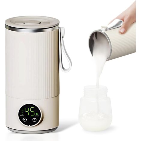 Bouilloire portable 400 ml, chauffe-eau en acier inoxydable rechargeable par USB avec deux batteries de 3000 mAh. (1/5)