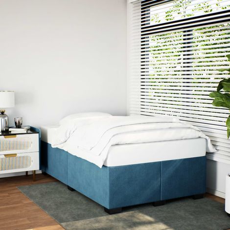 Cadre de lit sans matelas-Structure de lit bleu 120x190 cm velours (1/5)