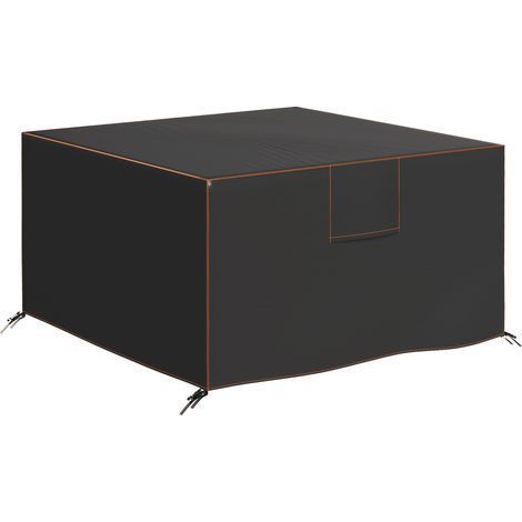 Schutzhülle für Gartenmöbel, winterfest, wasserdicht und UV-beständig, aus 420D Oxford-Gewebe, 125 x 125 x 74 cm, schwarz (1/5)