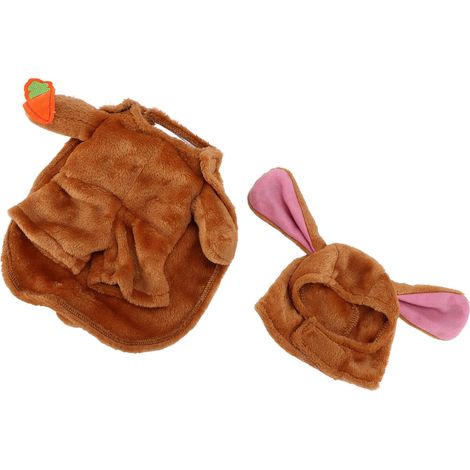 Costume de chien à capuche, mignon et amusant, vêtement chaud d'automne et d'hiver pour petits et moyens chiens (taille M). (1/5)