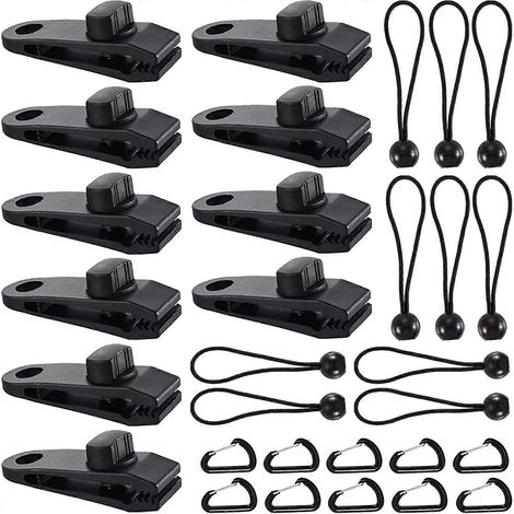 Clips de fixation pour bâches de tente, lot de 30, robustes, pour auvents (30 pièces) (1/5)