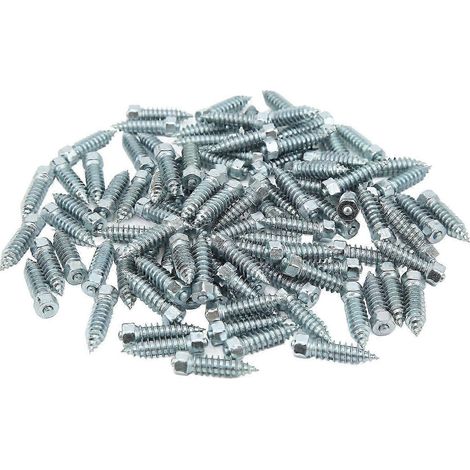 Crampons universels M8 pour pneus, lot de 100, compatibles avec les chargeuses sur pneus, les chargeuses compactes et les nacelles élévatrices, pointes antidérapantes AQ WHBYV (1/4)