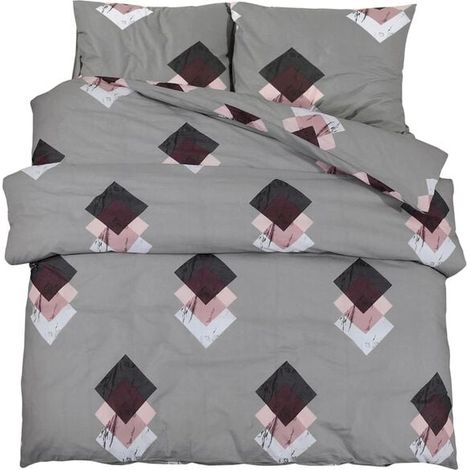 Housse de couette en coton gris 140x200 cm (1/5)