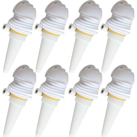 Automatisches Tropfbewässerungssystem für Zimmerpflanzen, Gartensiphon-Sprinkler, weiß, 8-teiliges Set