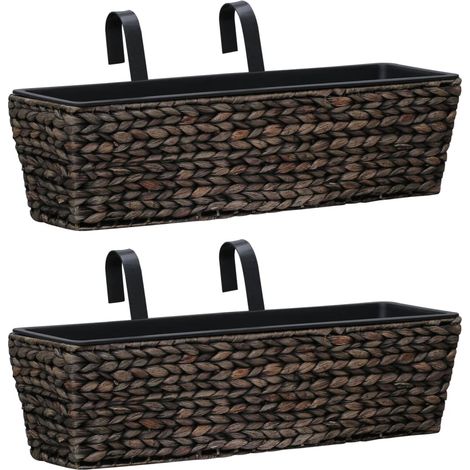 Conjunto de jardineras 2 unidades jacinto de agua marrón vidaXL (1/2)