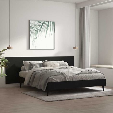 Tête de lit murale Noir 240x1,5x80 cm Bois d'ingénierie (1/5)