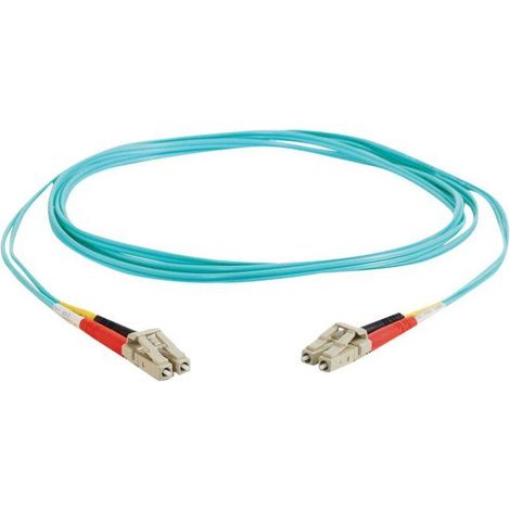 Jarretière fibre optique - C2G - 85554 - 10 m - LC-LC - OM3 - Sans halogène - Bleu, pour liaison et raccordement de réseau fibre optique (1/3)