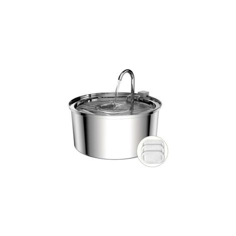 Fontaine à Eau pour Chat 3,2 L Fontaine pour Chat en Acier Inoxydable, avec Pompe Silencieuse et 3 Pièces Filtre à Charbon Actif, Convient aux Chats, Chiens et Autres Animaux de Compagnie (1/5)