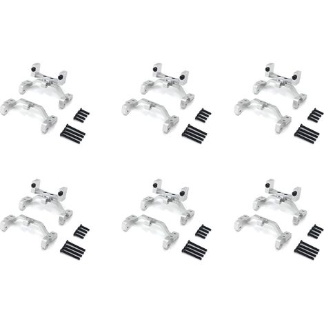6X pour MN D90 D91 D96 MN99S 1/12 Pièces de Mise à Niveau de Voiture TéLécommande SièGe de Base de Tige de Traction en MéTal et Accessoires de de Support de Servo, Argent (1/2)