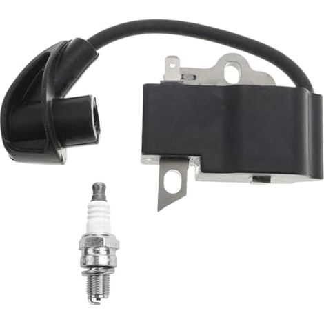 Module de Bobine d'allumage pour Stihl HS81 HS81R HS81RC HS81T HS86 HS86R Taille-haie Débroussailleuse Pièces de Rechange 4237 400 1302 4237-400-1302, avec Bougie (1/5)