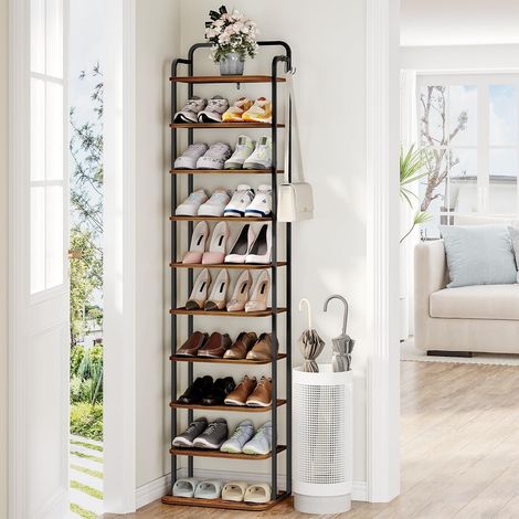 Étagère à Chaussures, Verticale à 10 Niveaux, pour Petits espaces (1/5)