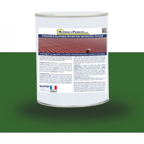 Etanchéité Elastique Protection Décoration Toiture - 12 Kg Vert Gazon - MATPRO (1/5)