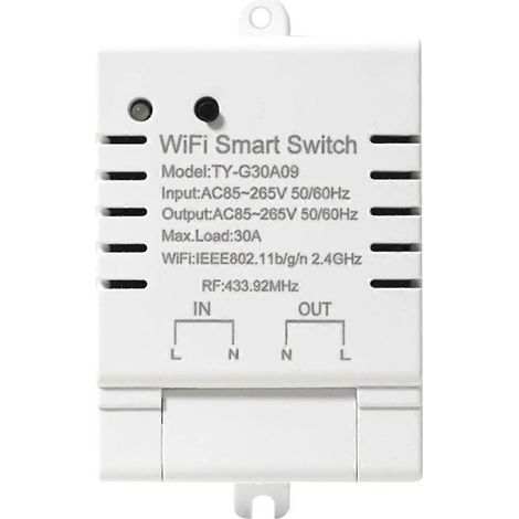 Interrupteur intelligent WiFi Tuya, minuterie DIY, contrôleur sans fil WiFi 85-265 V CA, moniteur de consommation 30 A (kWh) compatible Alexa et Google Home. (1/5)