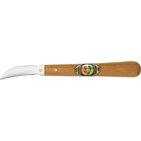 Kirschen Kerbschnitzmesser mit doppelseitiger, gebogener Schneide & Weißbuchenheft - 3353000