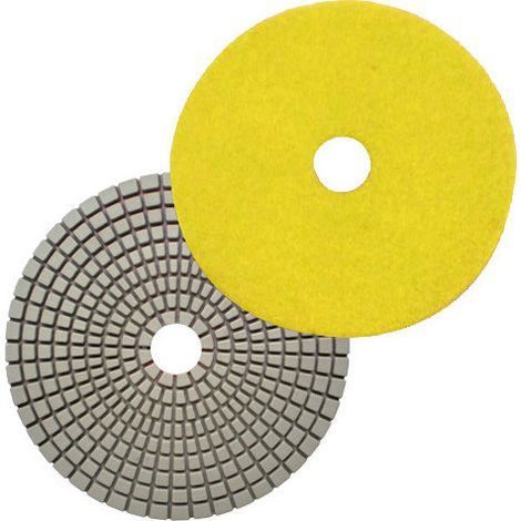 Diamwood – Pad de polissage diamanté auto-agrippant 125 mm – Grain 200 – Jaune foncé – Pour béton et pierres dures – Performance professionnelle