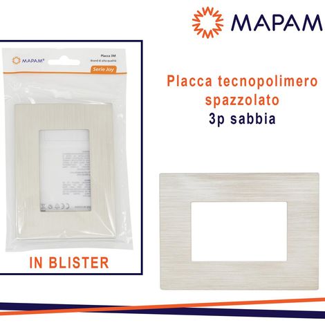 PLACCA TECNOPOLIMERO SPAZZOLATO 3P JOY T3 SABBIA IN BLISTER