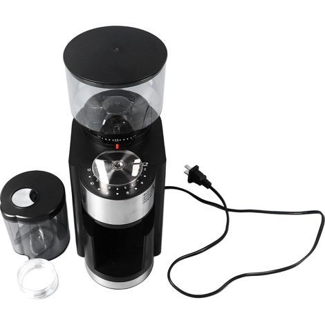 Moulin à café électrique noir avec meules coniques, 25 réglages de mouture, grande capacité, prise CN 220V (1/5)