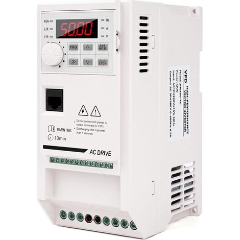 4-kW-Frequenzumrichter (VFD) mit Transformator (220 V bis 380 V) zur Drehzahlregelung von Motoren, Einphaseneingang 220 V, Dreiphasenausgang 380 V, CNC-Frequenzumrichter ZHB600-4KW mit 2 m Verlängerun