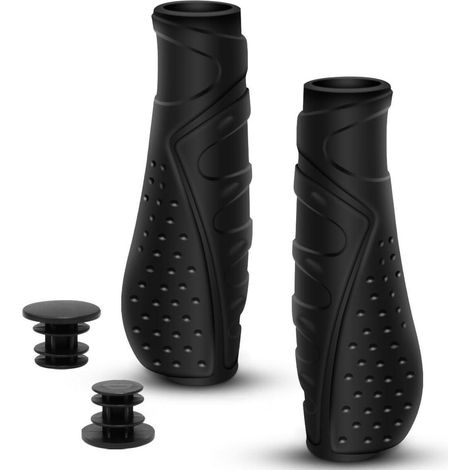Ergonomische Fahrradgriffe rutschfest für MTB, 22,2mm Lenker, Schwarz (1/5)