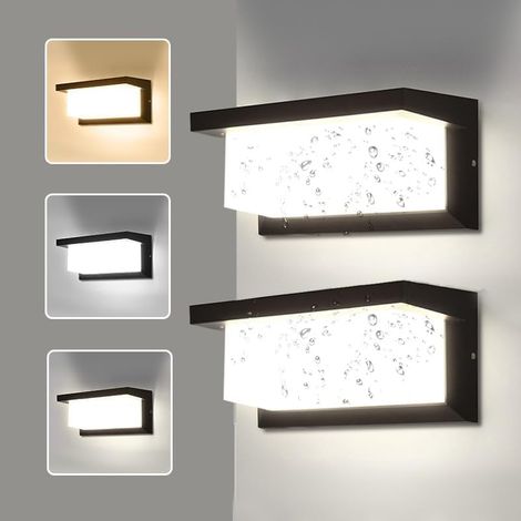 Applique Murale Exterieur 18W IP65 Luminaire Exterieur 2 Pcs 3 Couleurs (1/2)