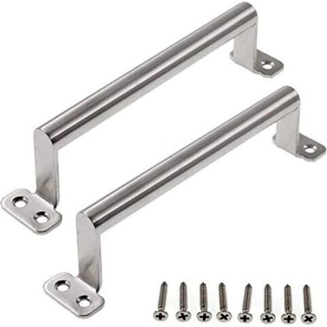 Lot de 2 poignées de porte coulissantes robustes en acier inoxydable pour grange, placard, salle de bain, commode (1/4)