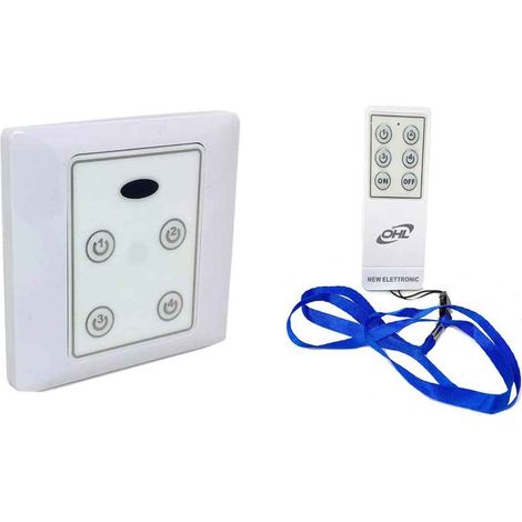 Interruttore luci con telecomando wireless controllo a distanza 4 canali centralina ad incasso switch illuminazione lampade led 220 volt (1/2)