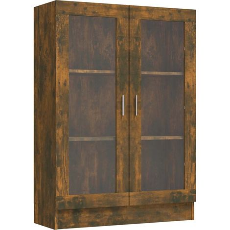 Maison Exclusive - Vitrinenschrank Räuchereiche 82,5x30,5x115 cm
