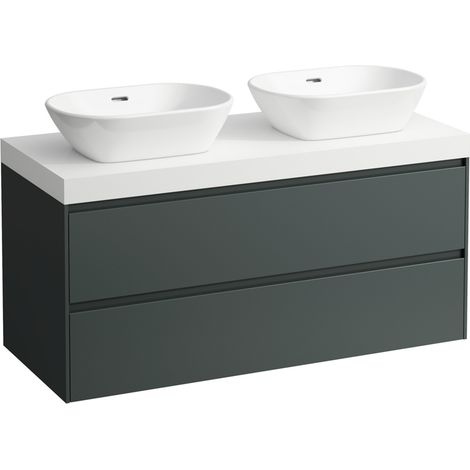 LAUFEN LANI Waschtischplatte weiß matt inklusive Unterschrank, 2