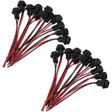 20 casquillos T10 W5W 168 194 con base de cristal para bombillas de coche (bricolaje), negro (1/5)