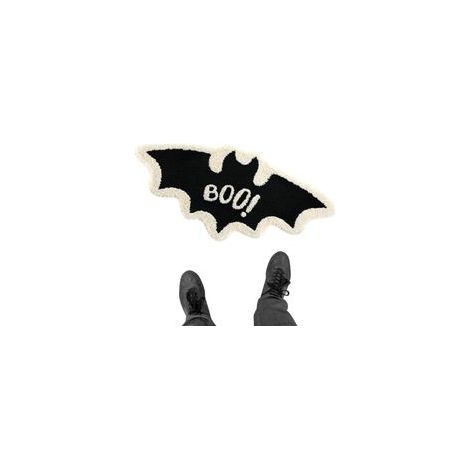 Tapis d'Halloween, paillasson en forme de chauve-souris, décoration d'Halloween, décoration saisonnière antidérapante pour le porche d'une maison.