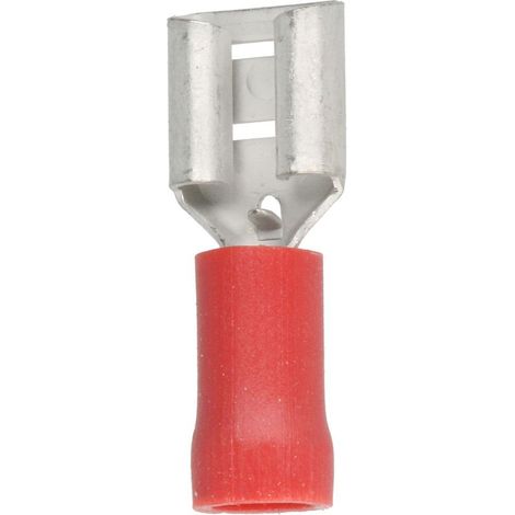 Clip femelle semi-isolé rouge 0,5 - 1,5 mm² raccord 6,3 x 0,8 mm