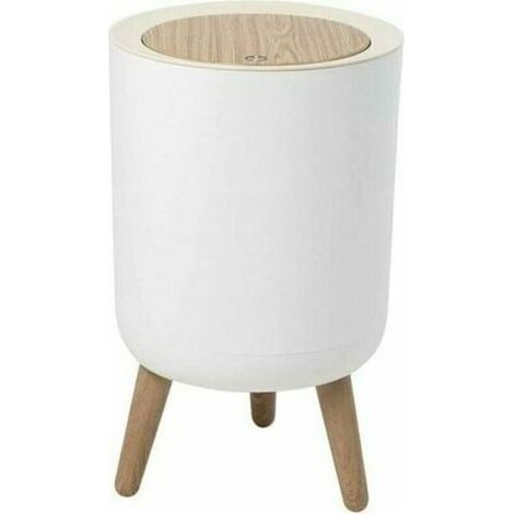 Poubelle de salle de bain 7L – Couvercle à pression – Insonore et anti-odeurs – Design scandinave – Dimensions 22 x 22 x H36.3 cm (1/5)