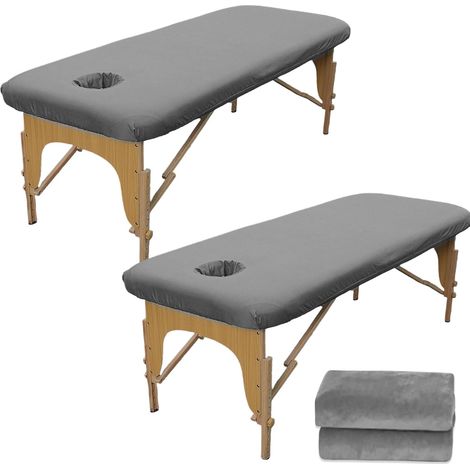 Massage Table Cover 80 x 190 cm 2 Pack Massage Table Cover Oil Resistant Washable with Hole Elastic Massage Cover for Cosmetic Tables Spa Benches (1/5)