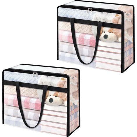 Organiseurs de placard, 2 sacs de rangement transparents grande capacité avec fermeture éclair (90 L) (1/5)